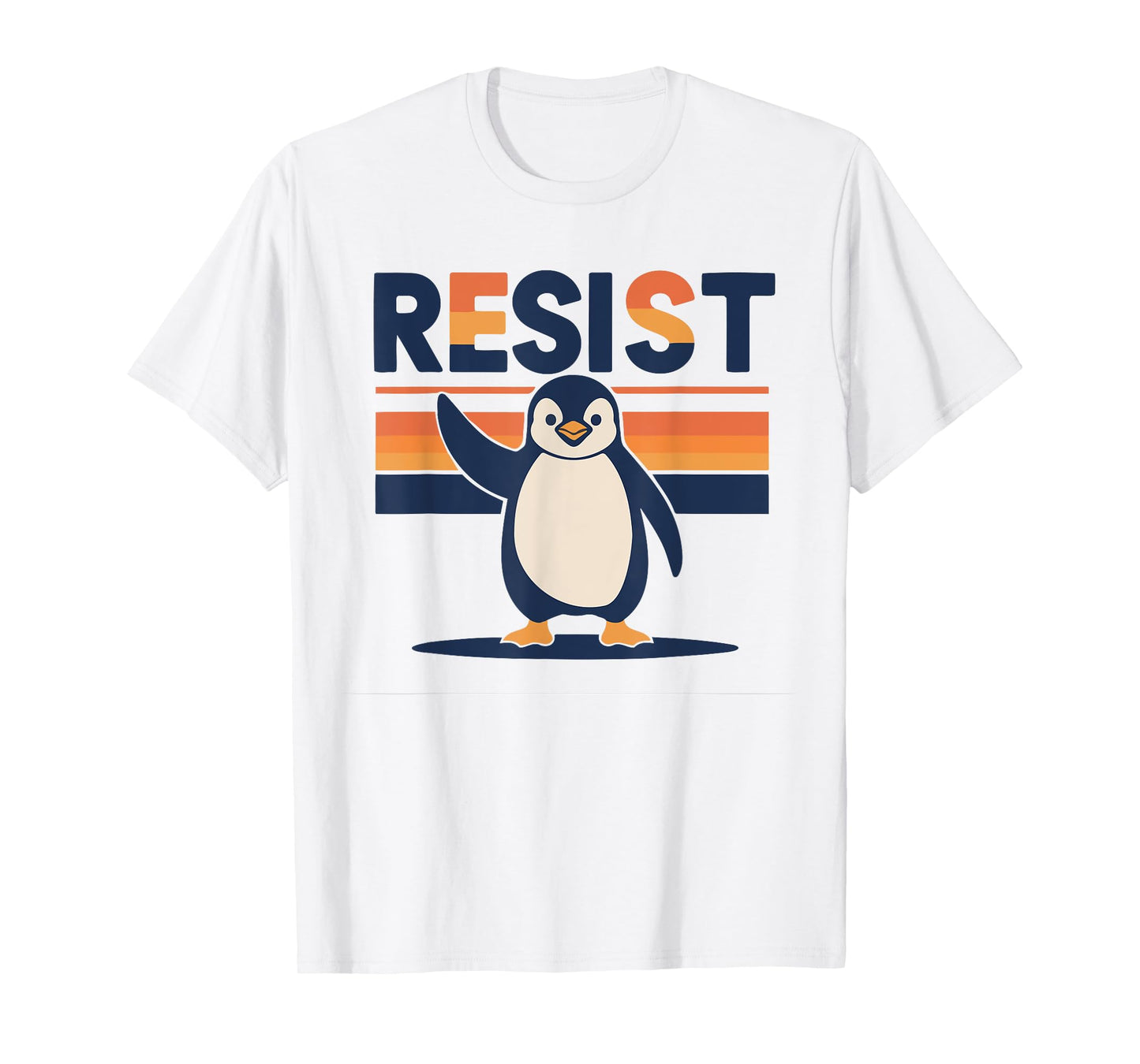 Resist Penguin Funny Protest Against Tariffs T-Shirt