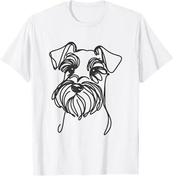 Line Art Dad Mom Dog - Miniature Schnauzer T-Shirt for Men Women