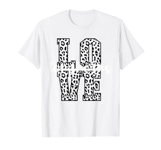 Longhorns Love Team Mascot School Spirit Game Night Leopard T-Shirt