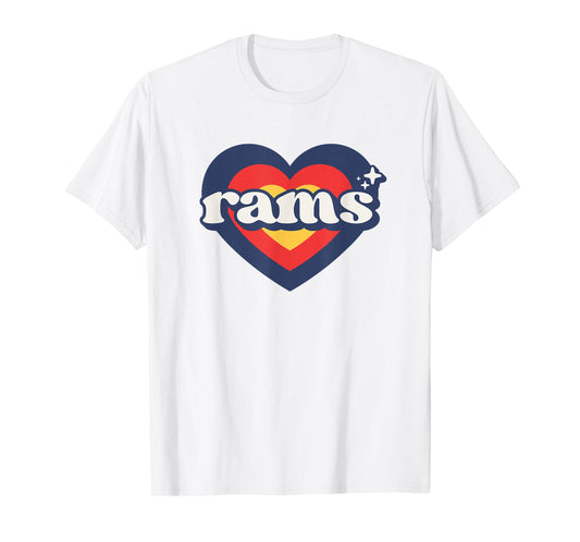Vintage Rams High School Go Rams Pride Heart T-Shirt
