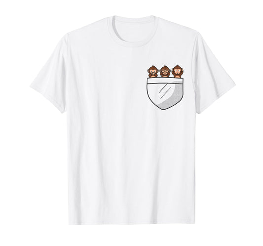 See three wise monkeys, hear no evil animal in the bag T-Shirt