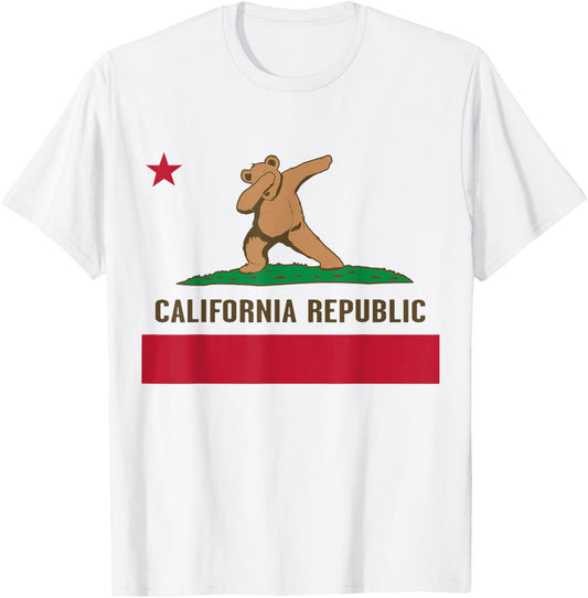 Dabbing California Bear California Flag Bear Dab T-Shirt