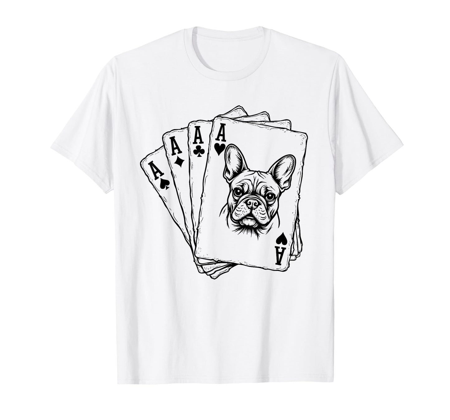 French Bulldog Poker Cards Lover Graphic T-Shirt