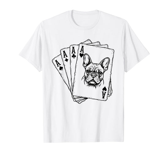 French Bulldog Poker Cards Lover Graphic T-Shirt