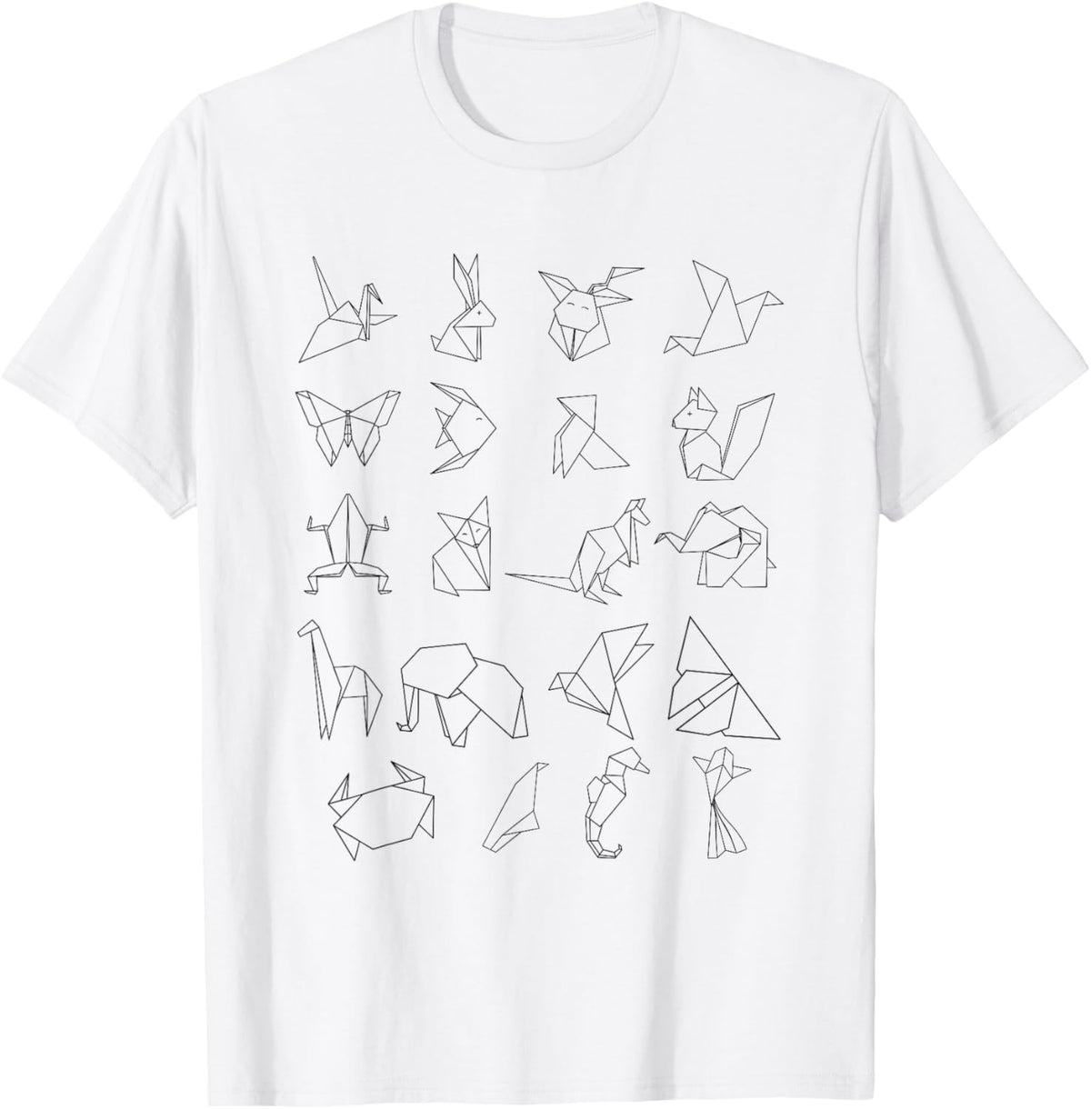 Origami Animal Set Japanese Otaku Japan Paper Minimalist Art T-Shirt