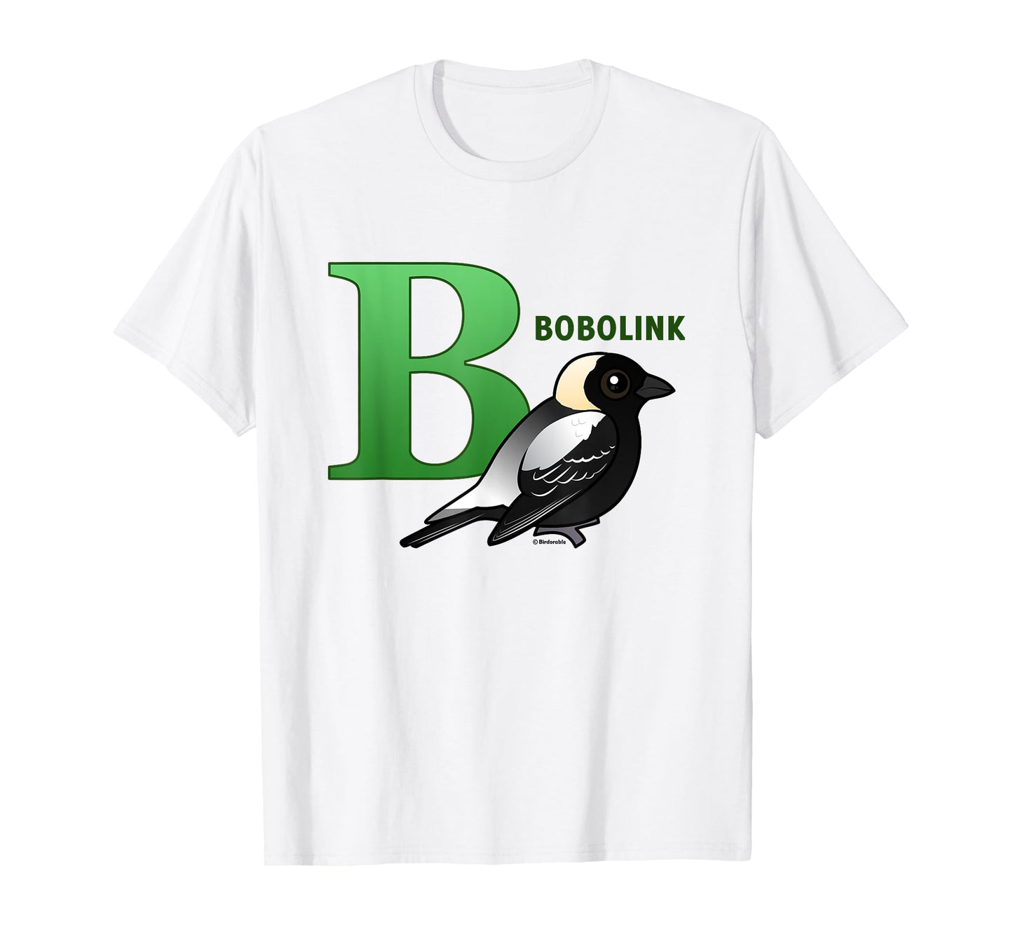 B is for Bobolink Cute Cartoon Bird Design | Bird Alphabet T-Shirt