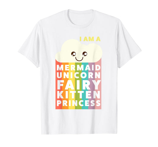 I Am A Mermaid Unicorn Fairy Kitten Princess Cute T Shirt T-Shirt