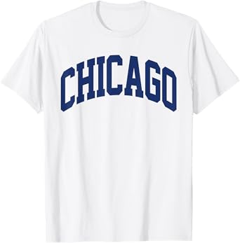 Retro Chicago Throwback Classic Chicago Men Women Blue Tee T-Shirt