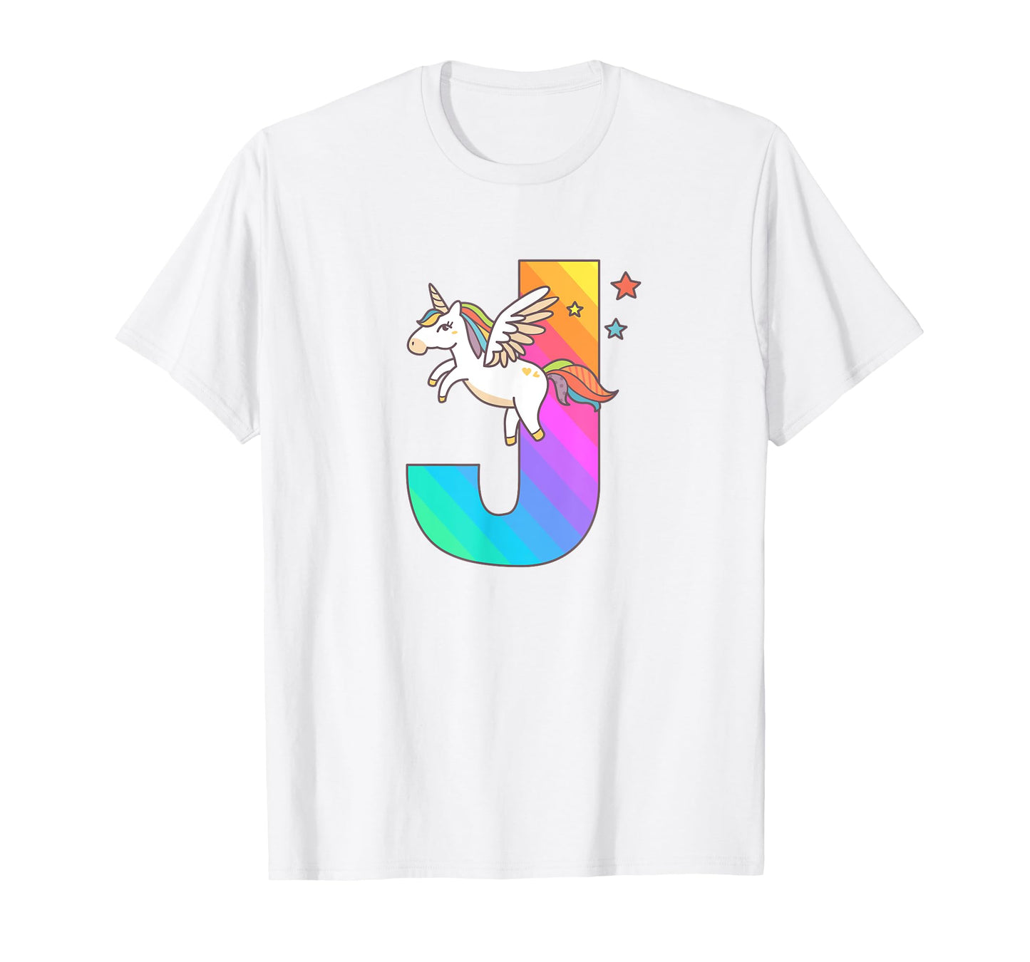 Unicorn Monogram Letter J Initial Cute Girls Birthday Gift T-Shirt