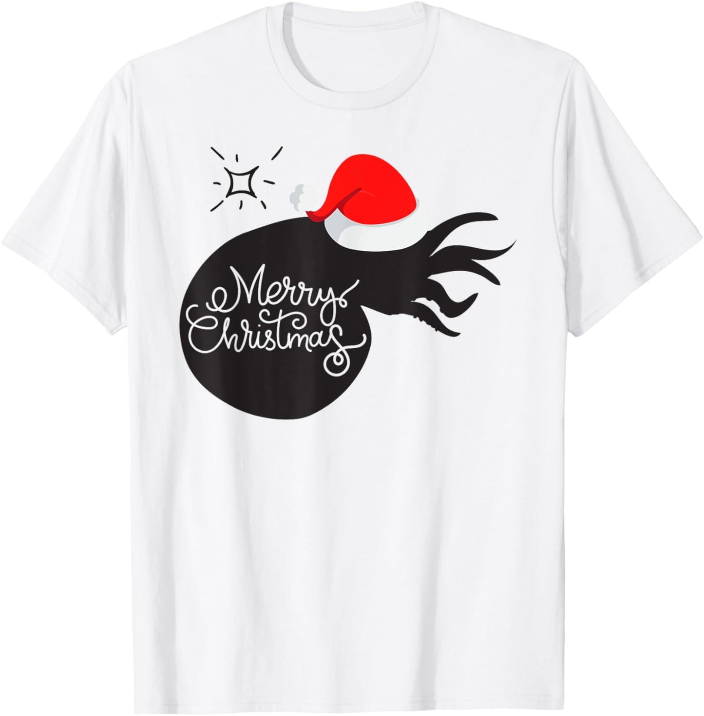 Cryptid Octopus Merry Christmas Funny Dinosaur T-Shirt