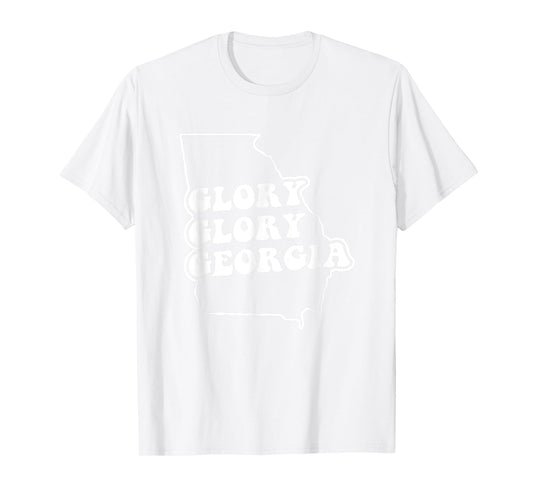 Georgia fans fight song, cute Glory white on red T-Shirt