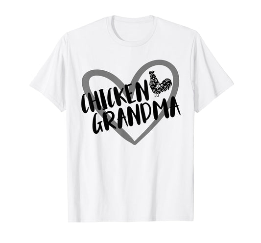 Chicken Grandma Heart Farmer Funny Chicken Lover T-Shirt