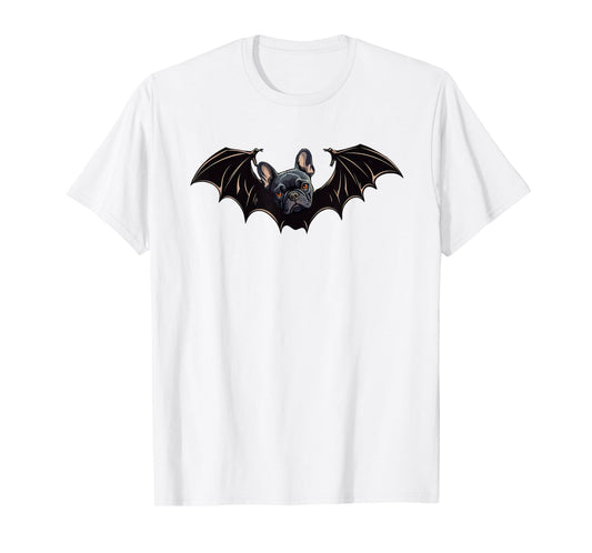 French Bulldog Bat Wings Spooky Frenchie Dog Halloween Bat T-Shirt for Men Women Kids