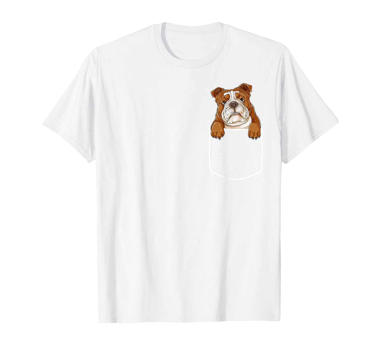 English Bulldog in Your Front Pocket T Shirt Dog Animals Tee T-Shirt for Men Women Kids