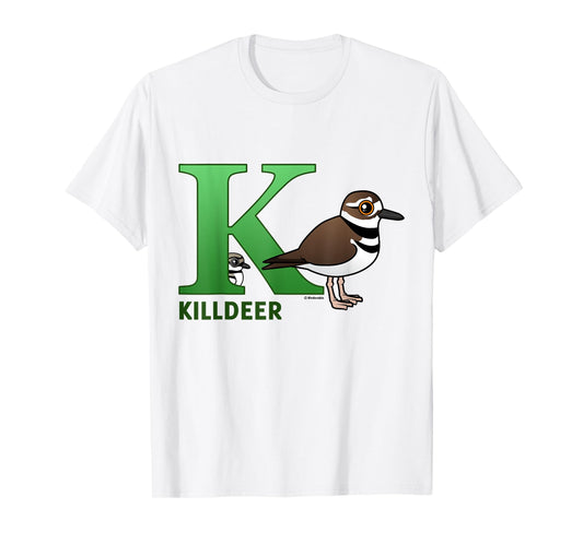 Cute K is for Killdeer Cartoon Alphabet Bird Gift Idea T-Shirt