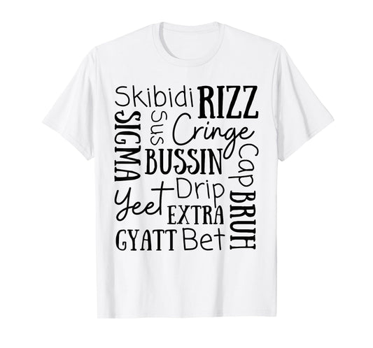 Skibidi Rizz Funny Kids Rizz Bussin Gen Z Christmas Young T-Shirt