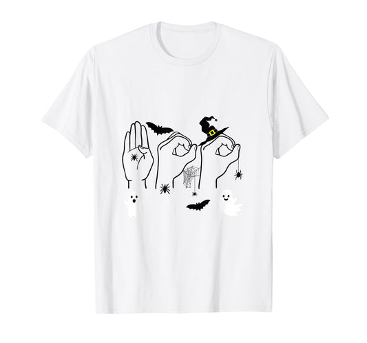 Boo ASL American Sign Language Halloween Costume T-Shirt