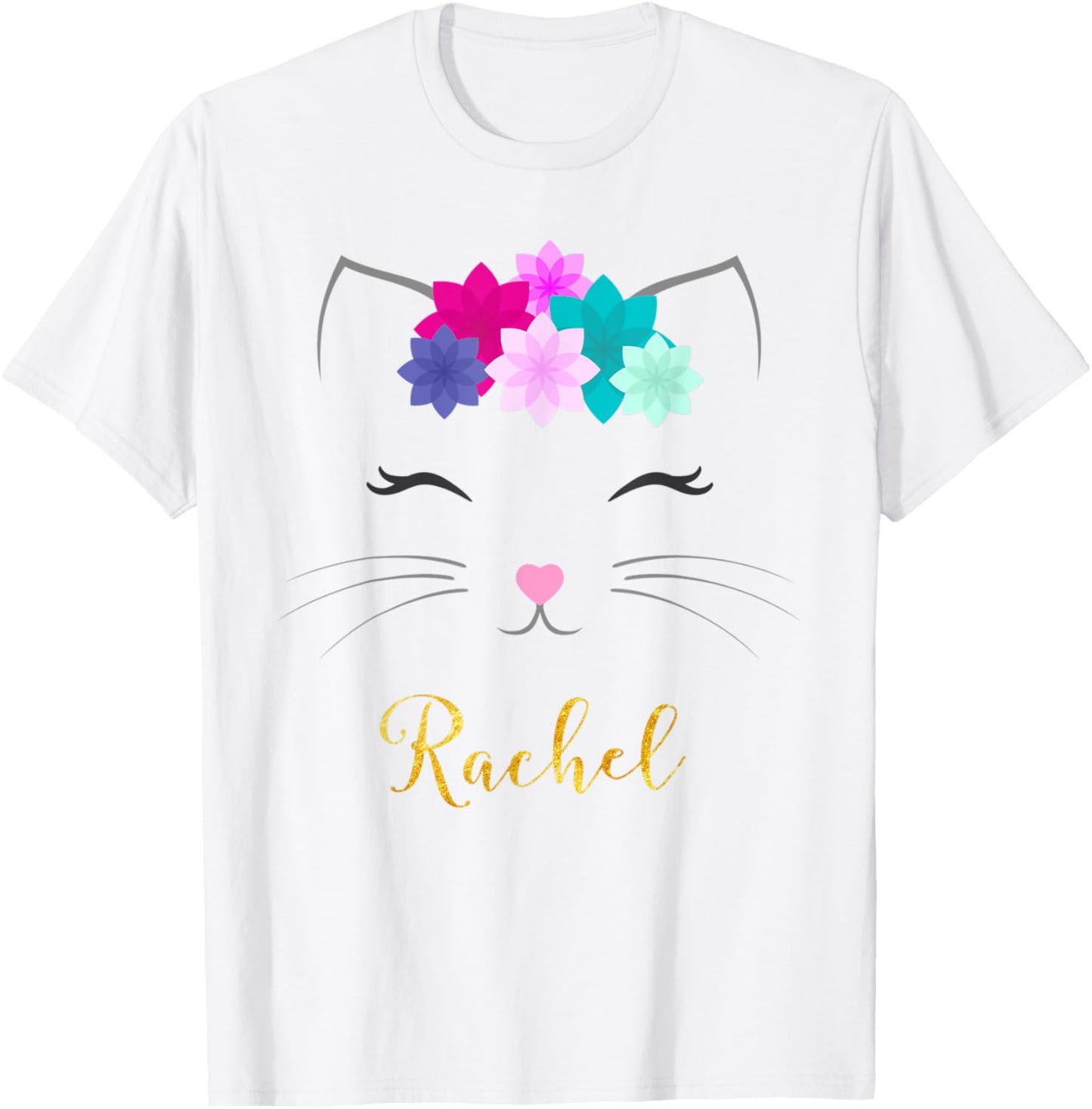 Rachel Name Gift Personalized Kitty Cat T-Shirt