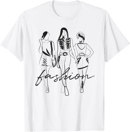 Fashion Sketch Catwalk Models Fashion Sketch Fashion Design T-Shirt