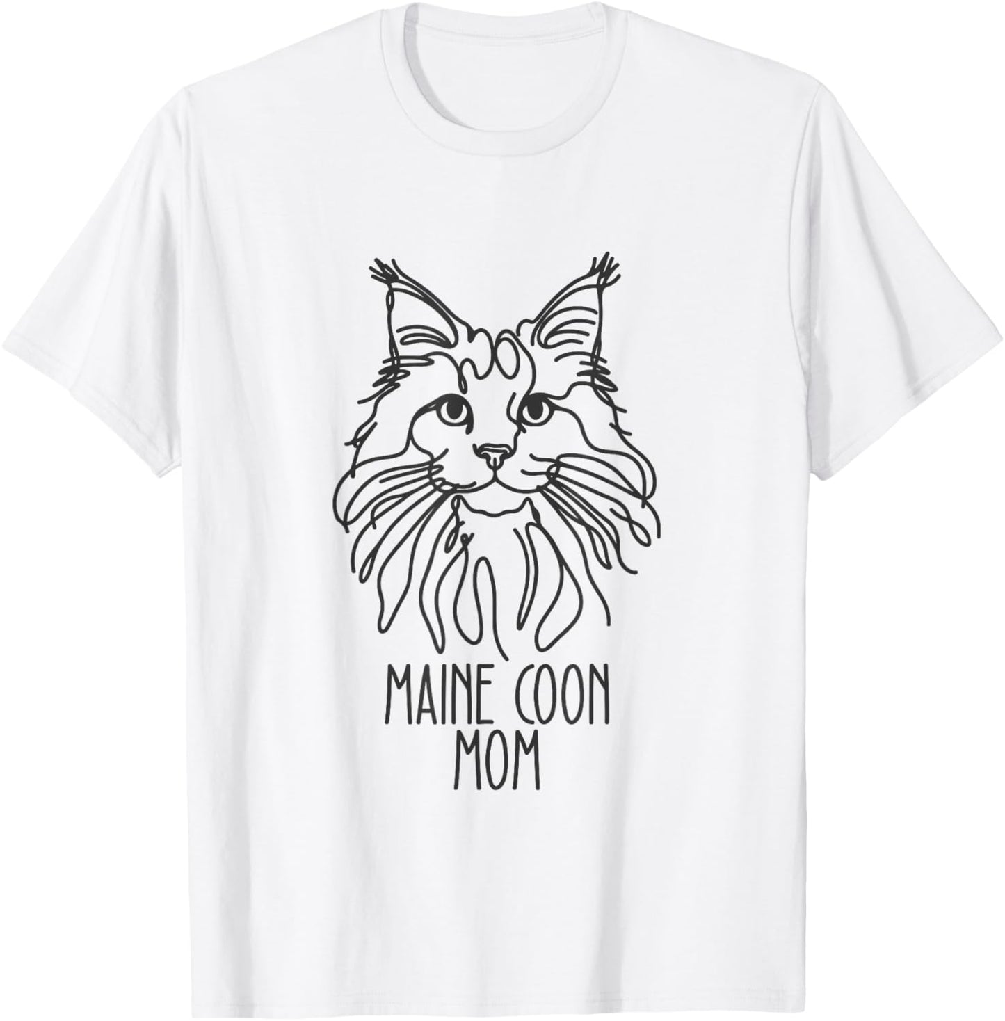 Line Art Best Cat Mom Women - Maine Coon Cat T-Shirt