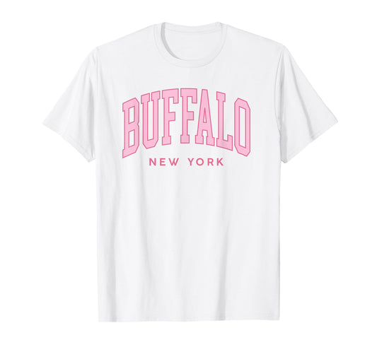 Buffalo NY Pink Retro Preppy Throwback Womens Girls Souvenir T-Shirt