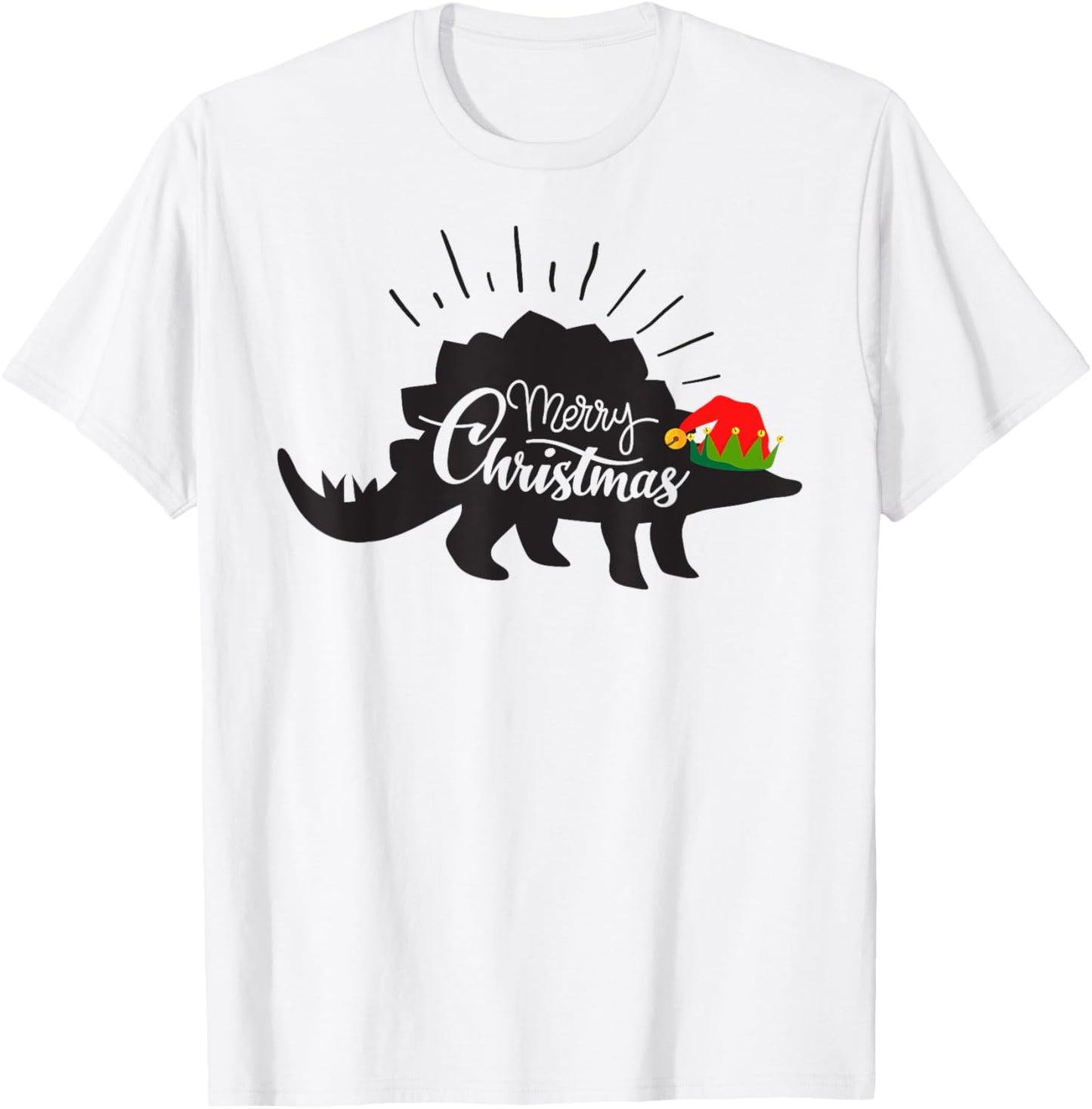 Stegosaurus Merry Christmas Funny Dinosaur T-Shirt