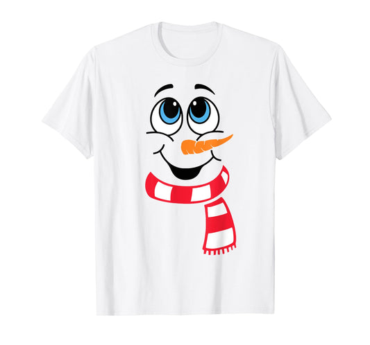 Funny Snowman Face Xmas Pajamas Merry Christmas Men Boys T-Shirt