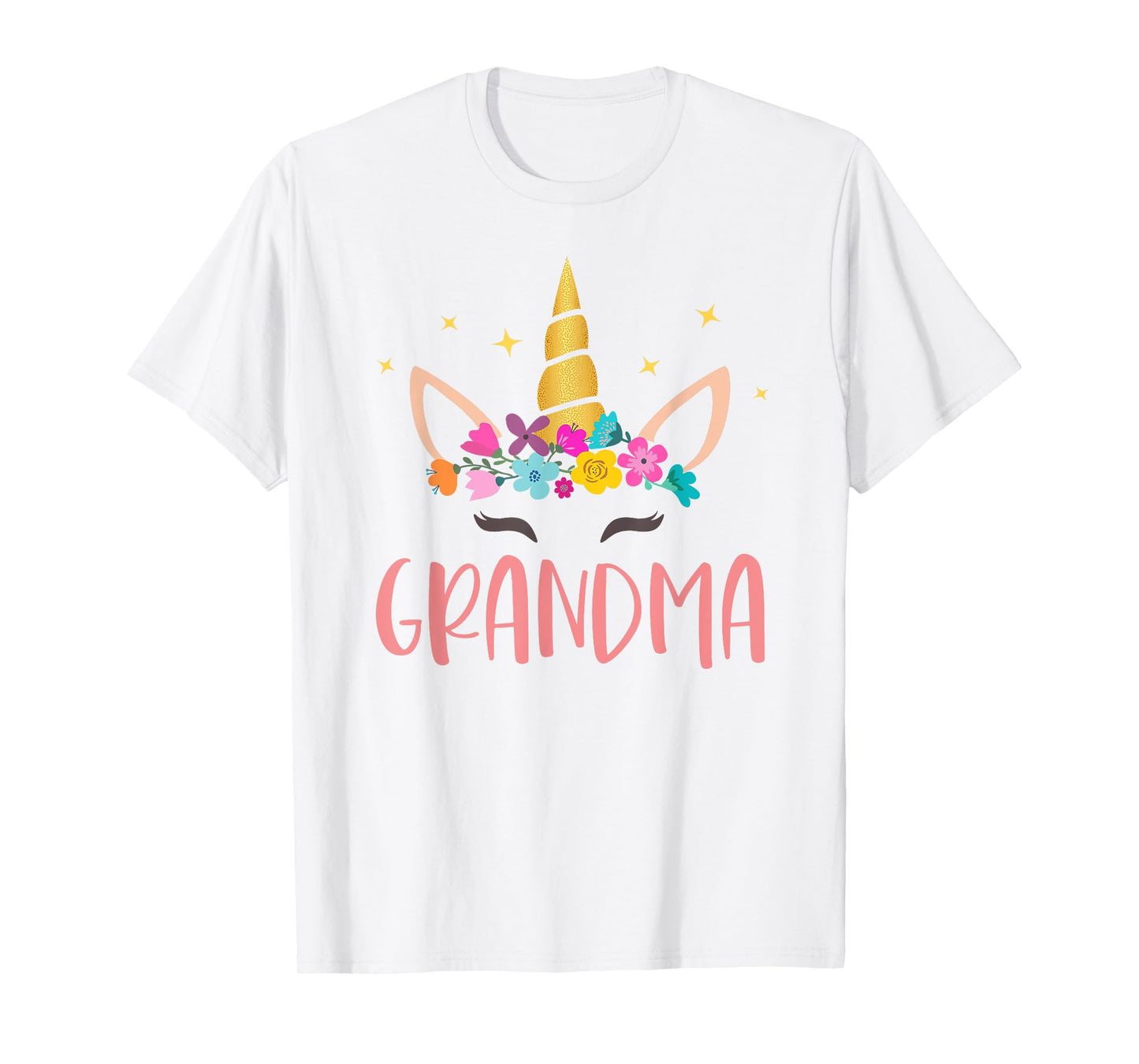 Grandma Unicorn Floral Birthday Matching T-Shirt