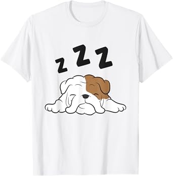 English Bulldog Tired Pajama Cute English Bulldog Men Women Girls Kids T-Shirt