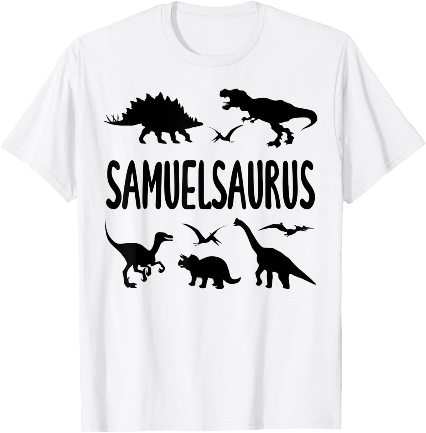 Dinosaur T Rex Samuel Samuelsaurus Boys Dino Name T-Shirt