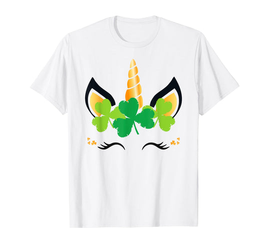 St Patricks Day Unicorn Shirt Girls Outfit Lucky Shamrock T-Shirt