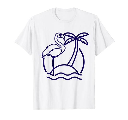 Flamingo Beach Vintage Retro 80s Miami Flamingo Lover T-Shirt for Men Women Girls Kids