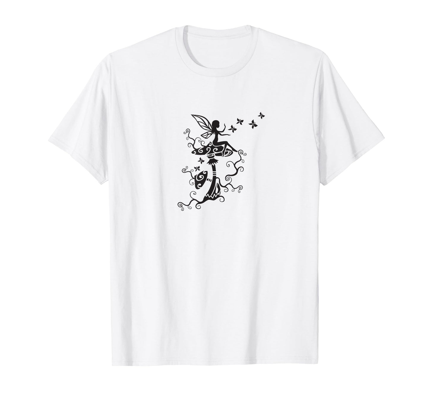 Fairy butterflies mushrooms elf magic Wicca nature mythology T-Shirt