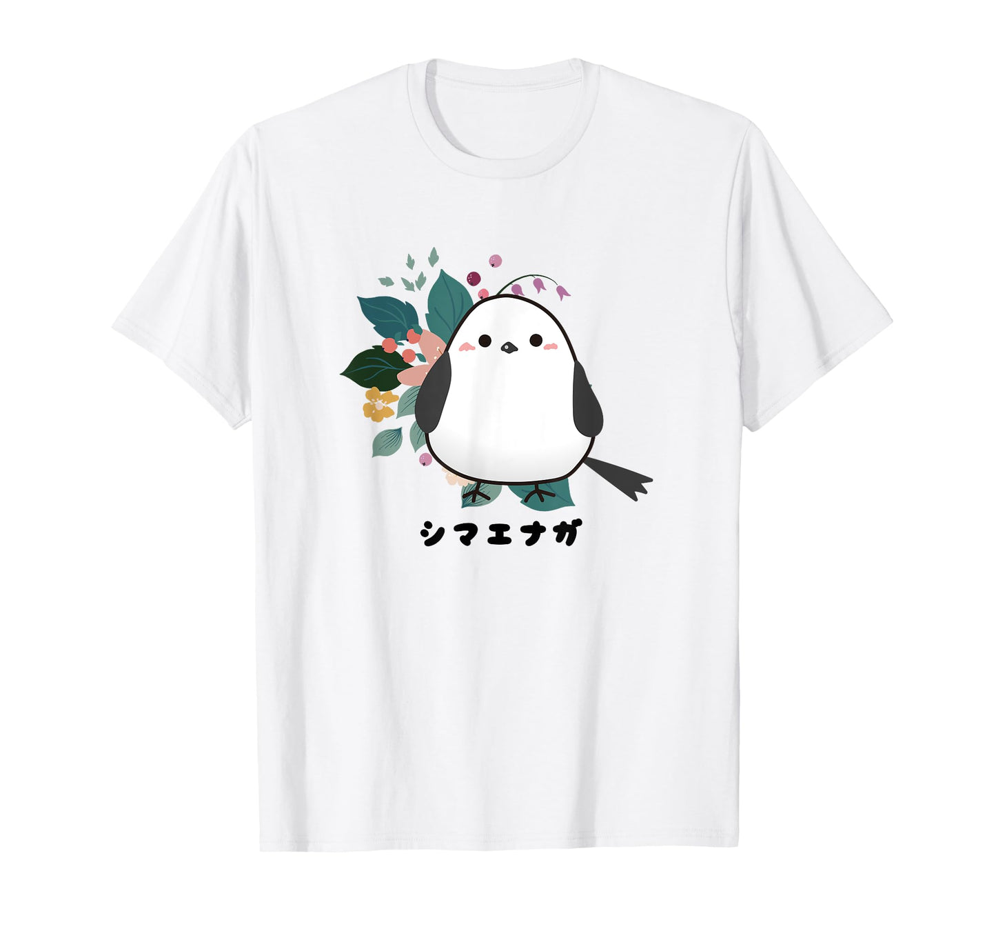 Shima Enaga Bird flower Wild Bird Japan Hokkaido Snow Fairy T-Shirt