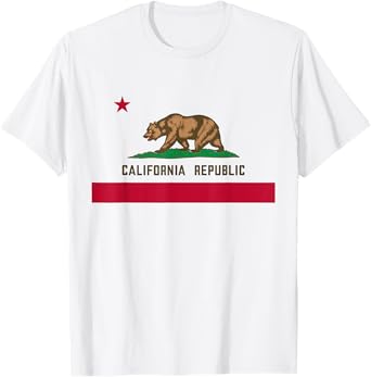 California Republic Flag Patriotic State USA Women Kids Men T-Shirt