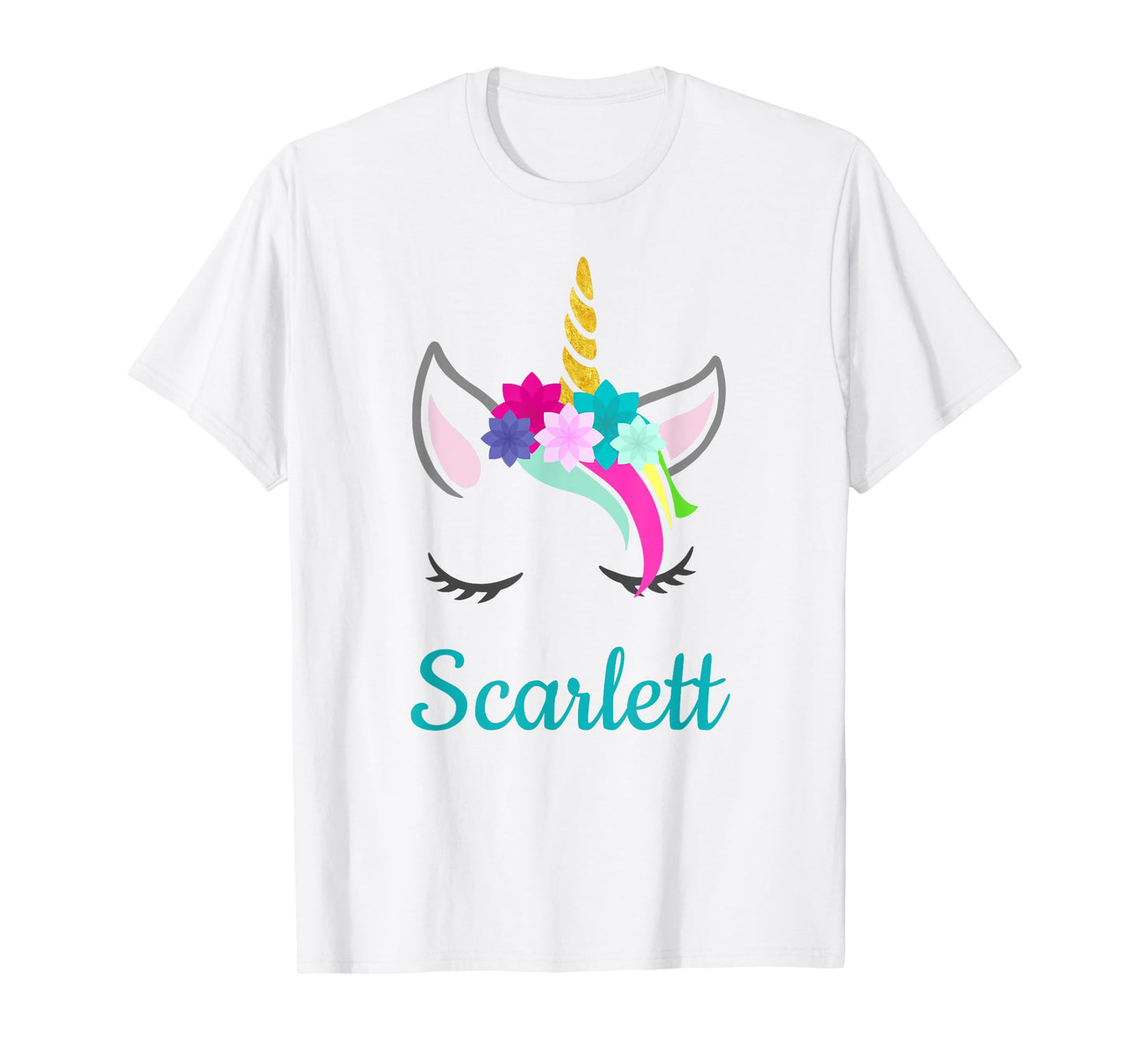 Scarlett Rainbow Unicorn Name T-Shirt