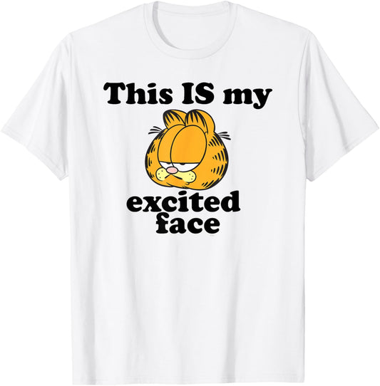 Garfield This Is My Excited Face Sarcastic Cartoon Cat T-Shirt