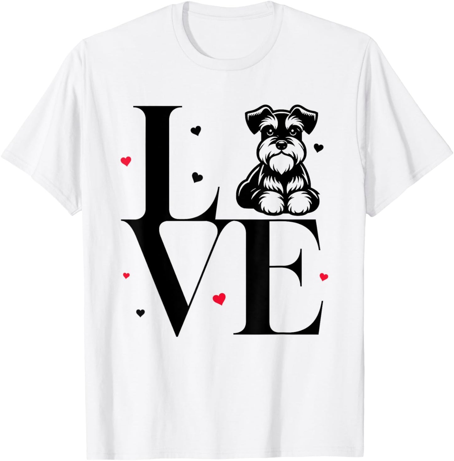 Cute I Love My Miniature Schnauzer Dog Mom Dad T-Shirt