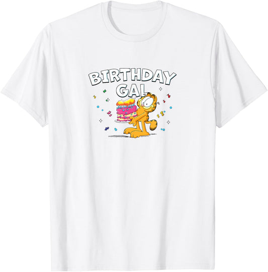 Garfield Birthday Gal Garfield Celebrating Big Chest Poster T-Shirt