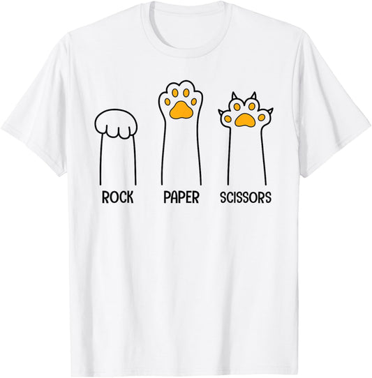 Rock Paper Scissors Hand Game Cute Paw Funny Dog Lovers T-Shirt