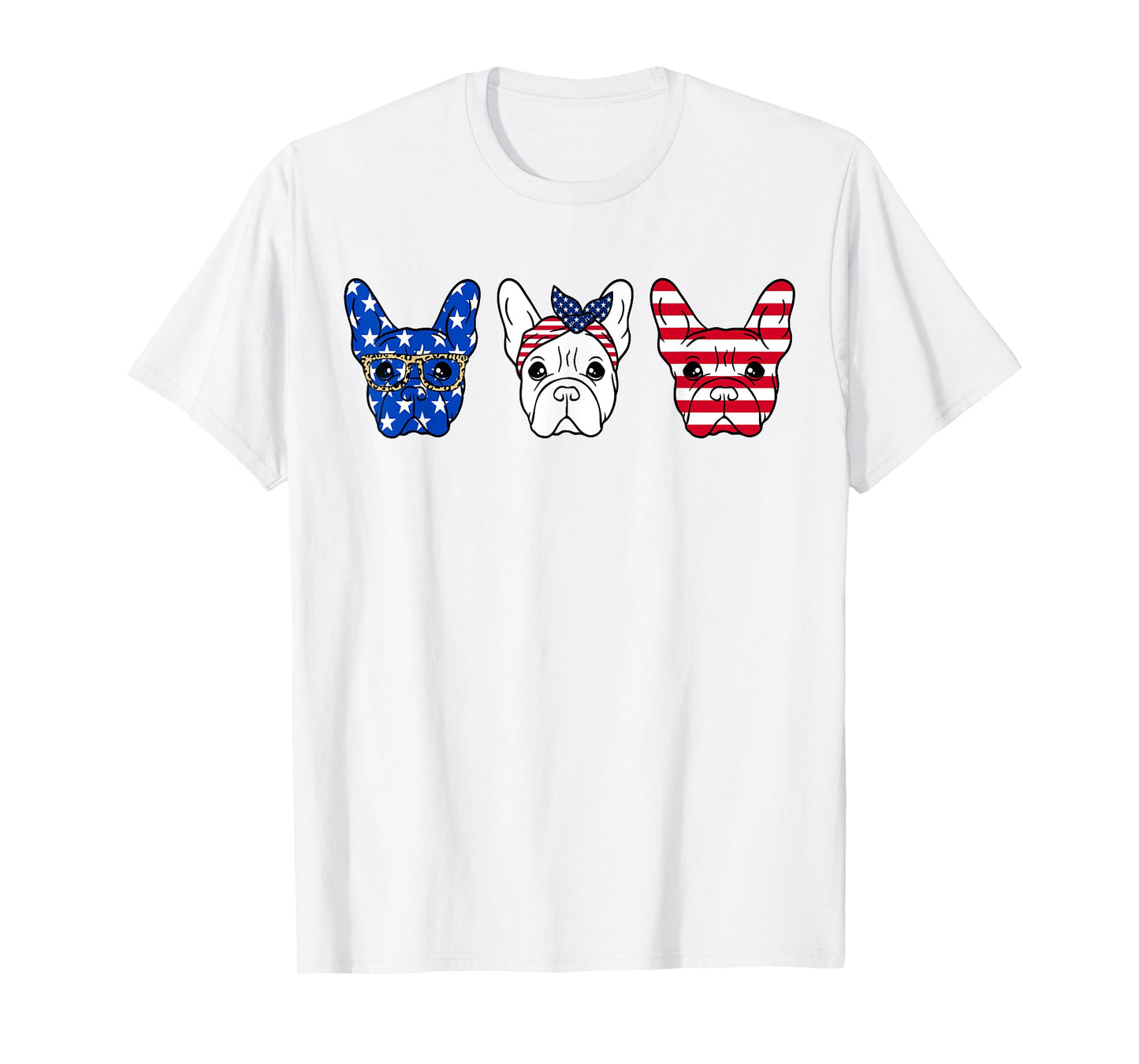 French Bulldog American Flag Patriotic Frenchie Bulldog T-Shirt