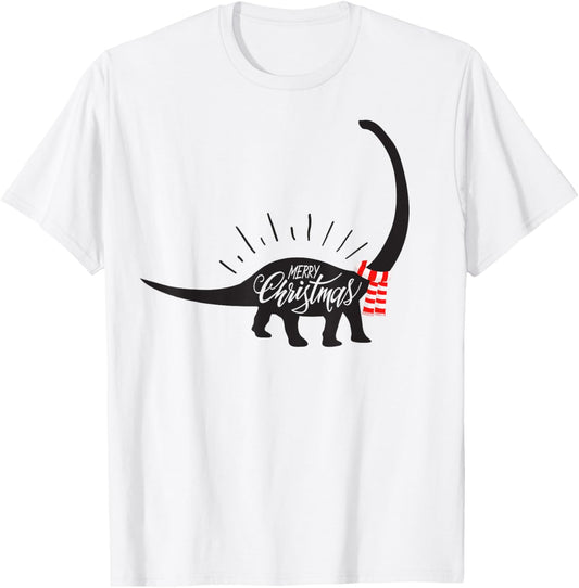 Brachiosaurus Merry Christmas Funny Dinosaur T-Shirt