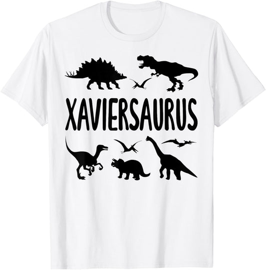 Dinosaur T Rex Xavier Xaviersaurus Boys Dino Name T-Shirt