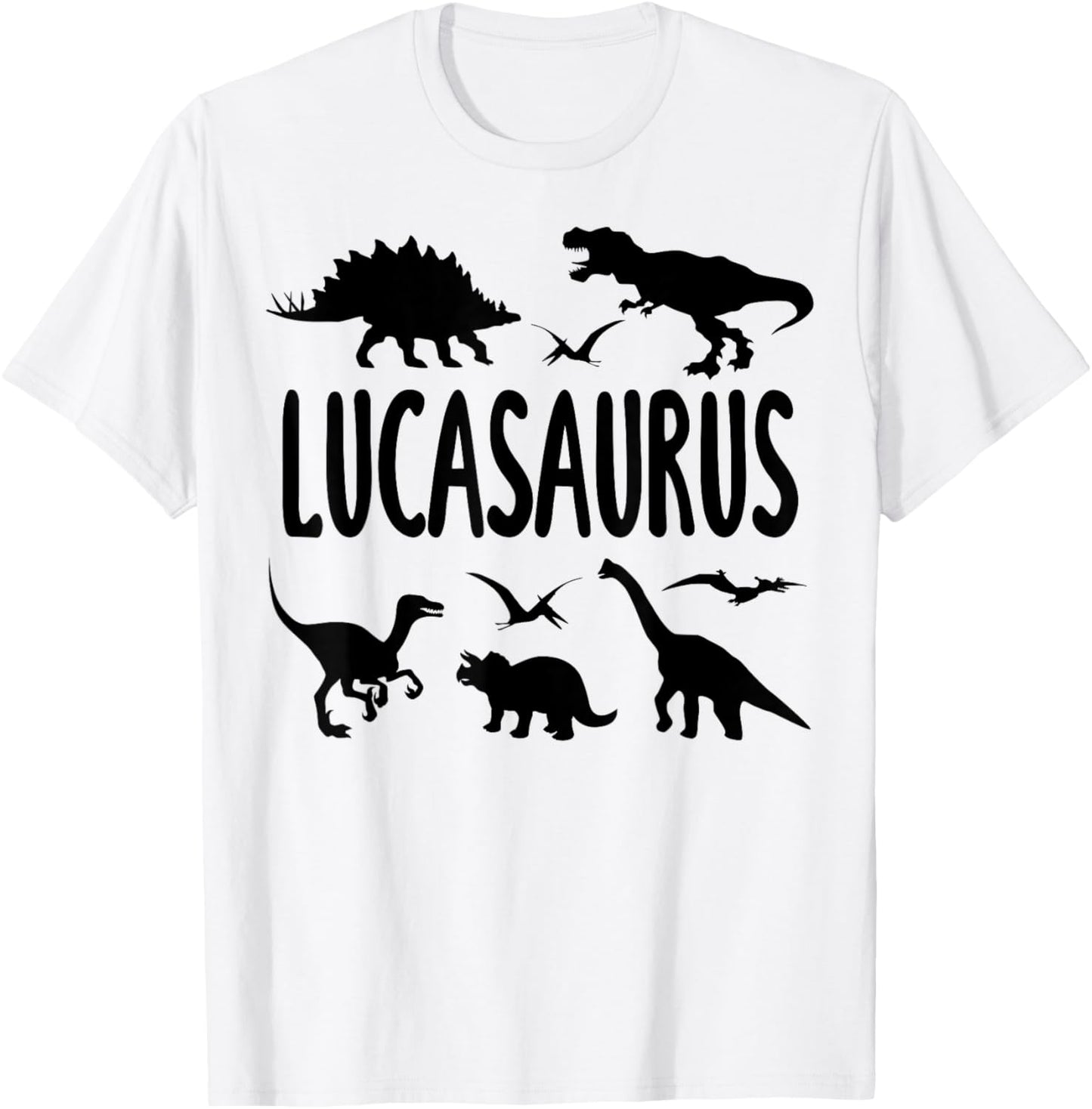 Dinosaur T Rex Luca Lucasaurus Boys Dino Name T-Shirt
