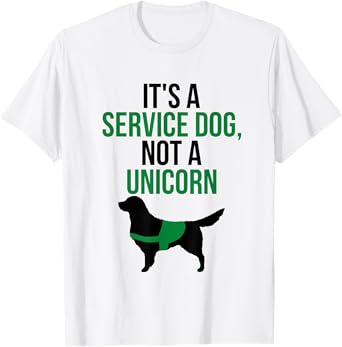 It's a Service Dog Not a Unicorn Funny T-Shirt for Men Women Kids
