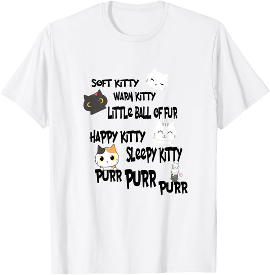 Soft Kitty Warm Kitty Cute Cat TV Show Song Sheldon Nerd T-Shirt