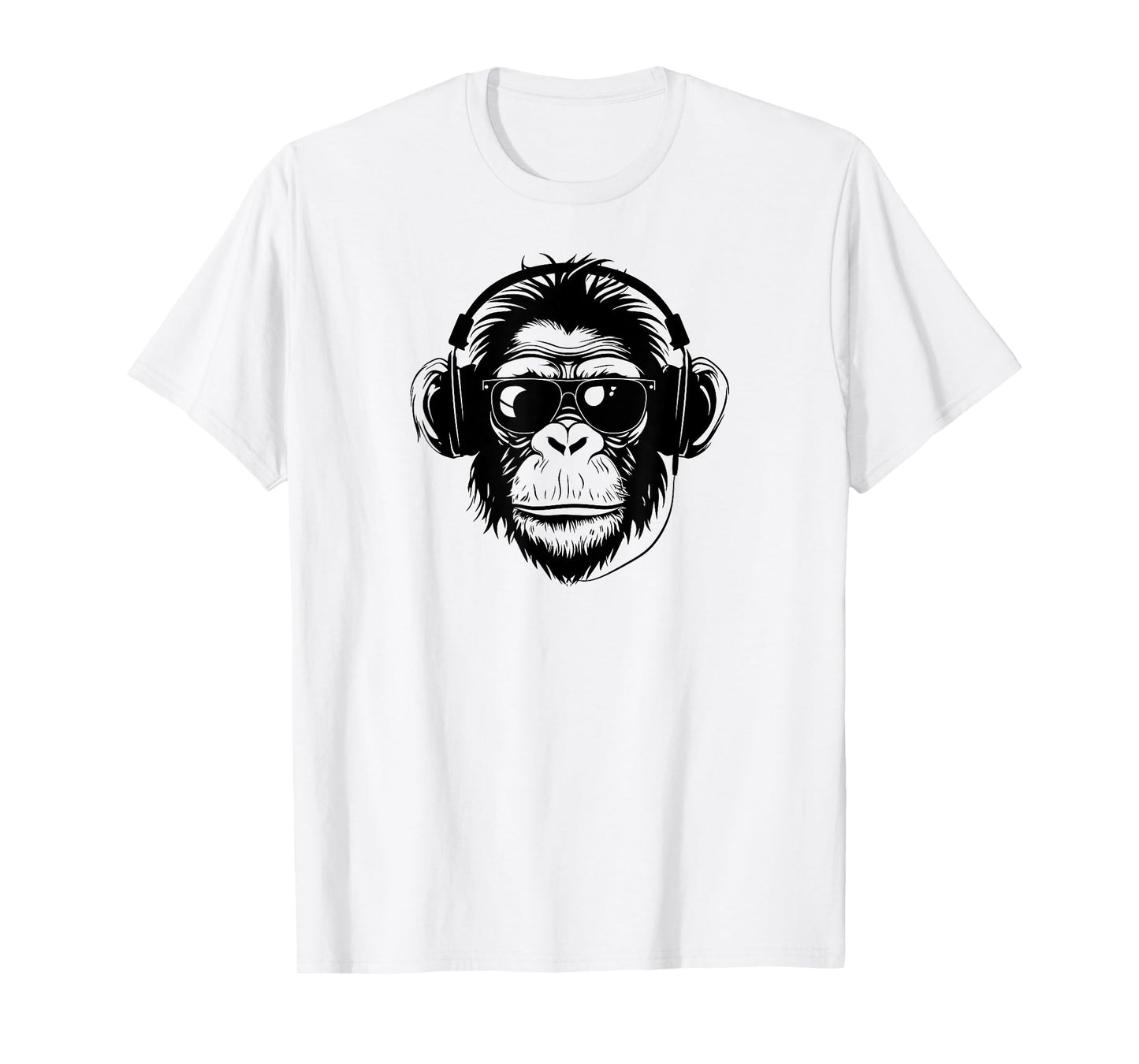Cute Chimpanzee Monkey Headphone DJ Primate Chimp T-Shirt
