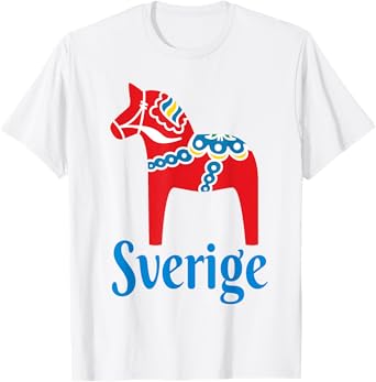 Sverige Sweden Swedish Dala Horse Dalecarlian horse T-Shirt