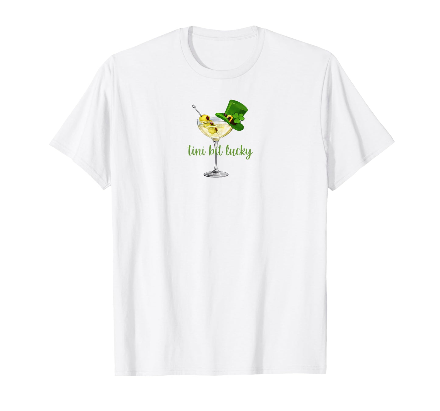 St. Patrick's Day Martini Irish Baby Tini Bit Lucky Shamrock T-Shirt - T-Shirt | White