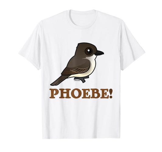 Cute Cartoon Eastern Phoebe Bird Gift Idea from Birdorable T-Shirt